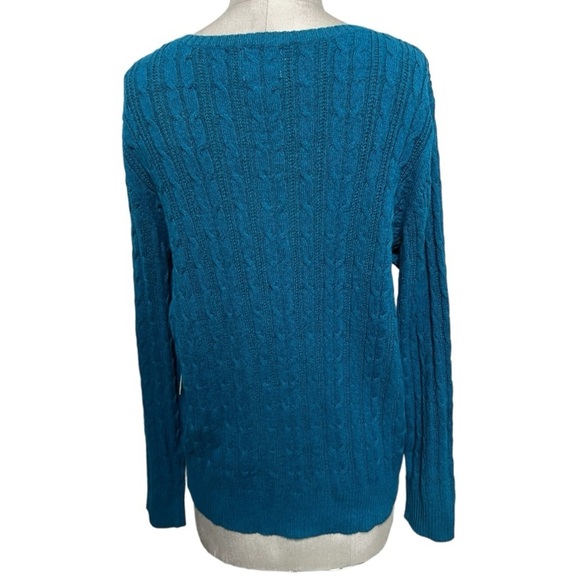 St. John’s Bay Regal Teal Long Sleeve Cable Knit Pullover Sweater Size XXL - Picture 2 of 9